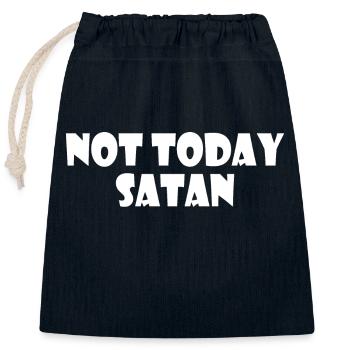 Not today satan - Closable cotton gift bag (25x30cm) - navy - Front