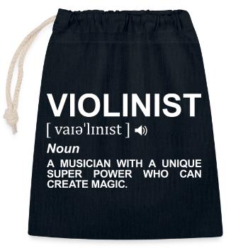 Violinist Dictionary - Closable cotton gift bag (25x30cm) - navy - Front