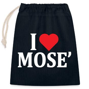 t-shirt I love Moses t-shirt gift idea - Closable cotton gift bag (25x30cm) - navy - Front