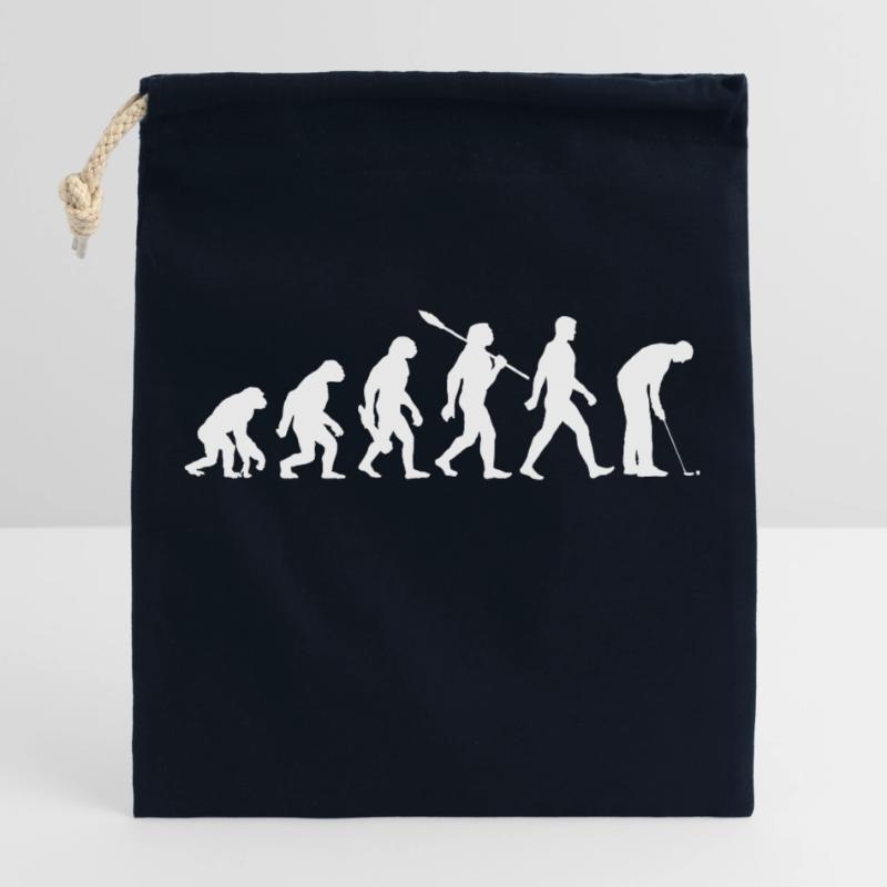 Evolution Minigolf - Miniatur Golf - Bahnengolf Verschließbarer Geschenkbeutel aus Baumwolle (25x30cm)