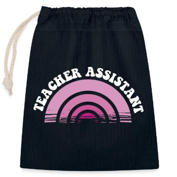 Enseignant(e) suppléant(e) Assistant(e) d’enseignement - Sac cadeau en coton avec cordon (25 x 30 cm) - bleu marine - Devant