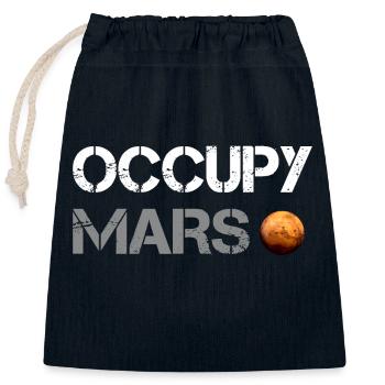 Occupy Mars Planet Space Explor Rocket Science - Closable cotton gift bag (25x30cm) - navy - Front