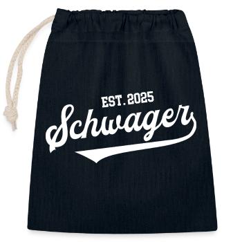 Schwager 2025 Hochzeit JGA's Junggesellenabschied - Verschließbarer Geschenkbeutel aus Baumwolle (25x30cm) - Navy - Vorne