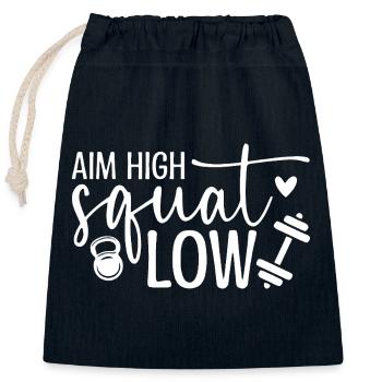 Conception de citation de fitness motivant - Sac cadeau en coton avec cordon (25 x 30 cm) - bleu marine - Devant