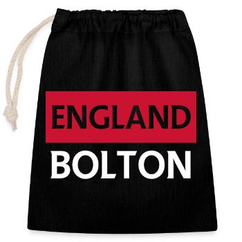 Angleterre Bolton Paysage urbain Illustration - Sac cadeau en coton avec cordon (25 x 30 cm) - noir - Devant