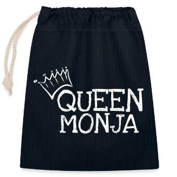 First name Monja - Closable cotton gift bag (25x30cm) - navy - Front