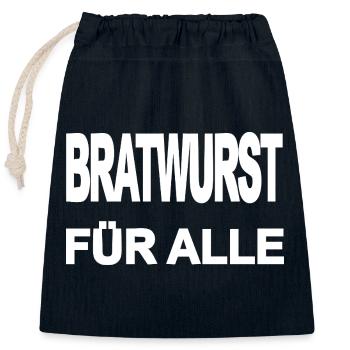 Bratwurst - Verschließbarer Geschenkbeutel aus Baumwolle (25x30cm) - Navy - Vorne