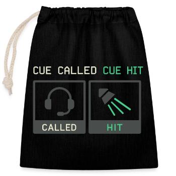 Theatre Technology Crew Stage Technician Sound - Closable cotton gift bag (25x30cm) - black - Front