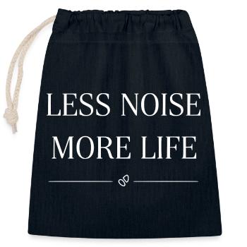 Less noise, more life Statemant - Closable cotton gift bag (25x30cm) - navy - Front