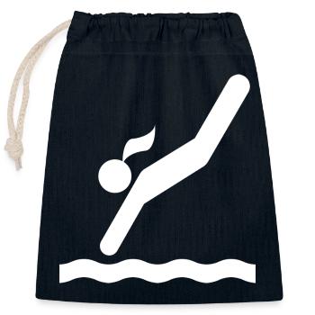 Turmspringen - Verschließbarer Geschenkbeutel aus Baumwolle (25x30cm) - Navy - Vorne