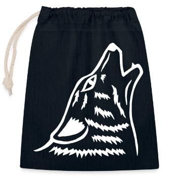 Das Heulen des weißen Wolfes - Verschließbarer Geschenkbeutel aus Baumwolle (25x30cm) - Navy - Vorne