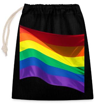 Pride month parade lgbtqia flag - Closable cotton gift bag (25x30cm) - black - Front