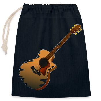 Musicien guitare - Sac cadeau en coton avec cordon (25 x 30 cm) - bleu marine - Devant