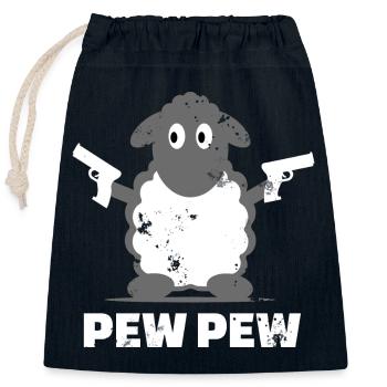 Funny Sheep Design - Closable cotton gift bag (25x30cm) - navy - Front