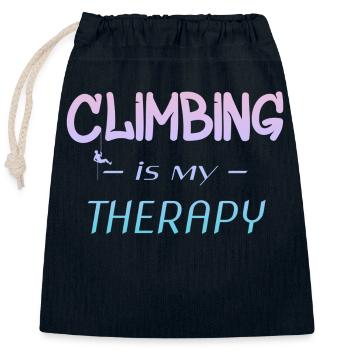 Klettern Kletterwand Climbing Bouldern - Verschließbarer Geschenkbeutel aus Baumwolle (25x30cm) - Navy - Vorne
