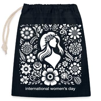 International Women's Day - Gift - Closable cotton gift bag (25x30cm) - navy - Front