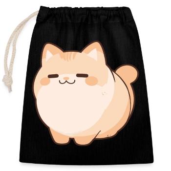 Blobby Cat - Cute Cat Pet Comic - Closable cotton gift bag (25x30cm) - black - Front