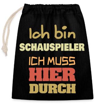 Beruf Schauspieler - Verschließbarer Geschenkbeutel aus Baumwolle (25x30cm) - Schwarz - Vorne