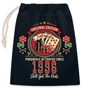 T-shirt Poker anniversaire 1996, T-shirt Poker Legend - Sac cadeau en coton avec cordon (25 x 30 cm) - bleu marine - Devant