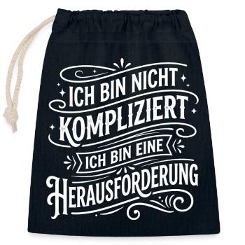 Ich bin nicht kompliziert Herausforderung - Verschließbarer Geschenkbeutel aus Baumwolle (25x30cm) - Navy - Vorne