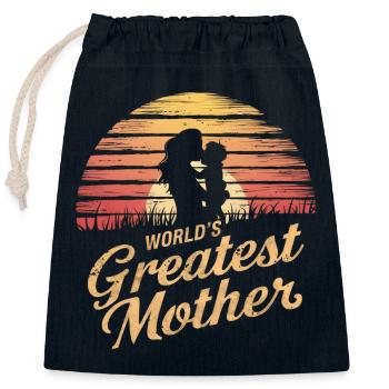 Die größte Mutter der Welt - Verschließbarer Geschenkbeutel aus Baumwolle (25x30cm) - Navy - Vorne