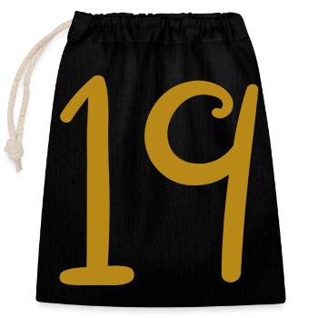 19 - Closable cotton gift bag (25x30cm) - black - Front