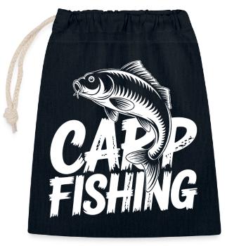 Cap Fishing Karpfen - Verschließbarer Geschenkbeutel aus Baumwolle (25x30cm) - Navy - Vorne