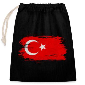 Türkei Flagge / Geschenk Istanbul Izmir - Verschließbarer Geschenkbeutel aus Baumwolle (25x30cm) - Schwarz - Vorne