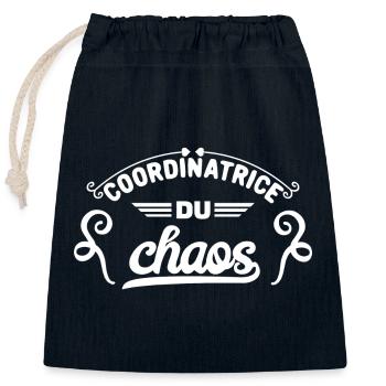 Coordinatrice du chaos - Sac cadeau en coton avec cordon (25 x 30 cm) - bleu marine - Devant