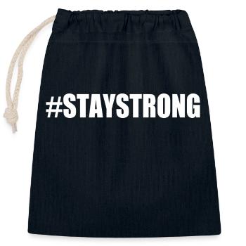 Stay strong - Verschließbarer Geschenkbeutel aus Baumwolle (25x30cm) - Navy - Vorne
