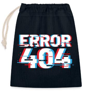 Error 404 Glitch - Closable cotton gift bag (25x30cm) - navy - Front