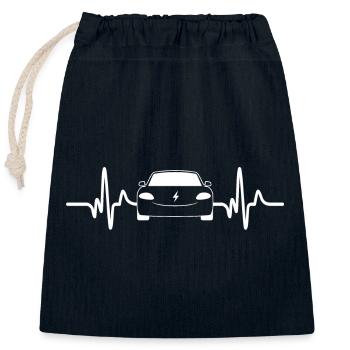 E-Car Heartbeat Outfit for Car Fans Heartbeat - Closable cotton gift bag (25x30cm) - navy - Front