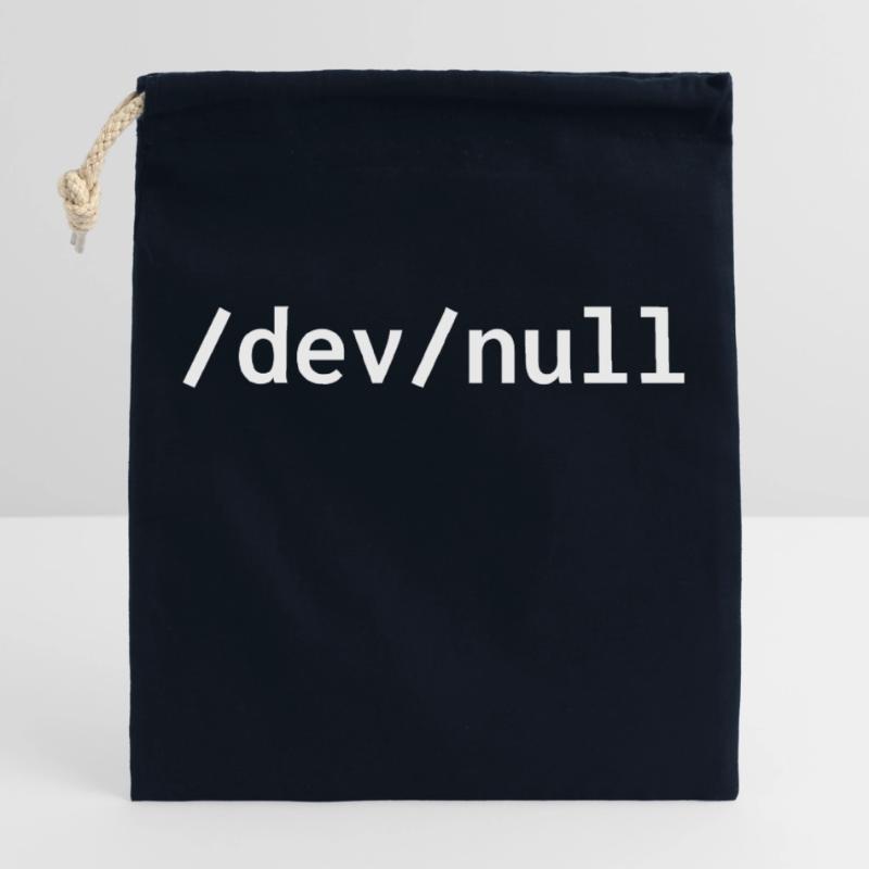 Dev null web developer humor funny Closable cotton gift bag (25x30cm)