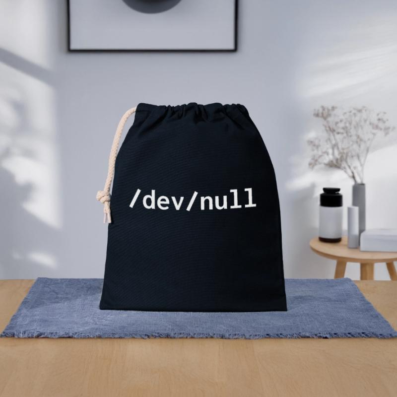 Dev null web developer humor funny Closable cotton gift bag (25x30cm)