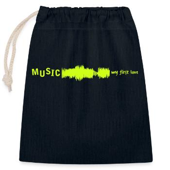 Musique > Mon premier amour > VECTORGRAPHIC - Sac cadeau en coton avec cordon (25 x 30 cm) - bleu marine - Devant