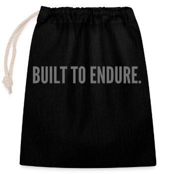 Built to Endure - Closable cotton gift bag (25x30cm) - black - Front