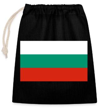 Bulgarie - Sac cadeau en coton avec cordon (25 x 30 cm) - noir - Devant