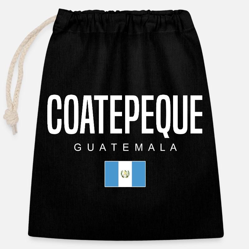 Coatepeque Guatemala Guatemalteken - Closable cotton gift bag (25x30cm) - black