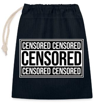 Censored Funny Statement Freedom Logo - Closable cotton gift bag (25x30cm) - navy - Front