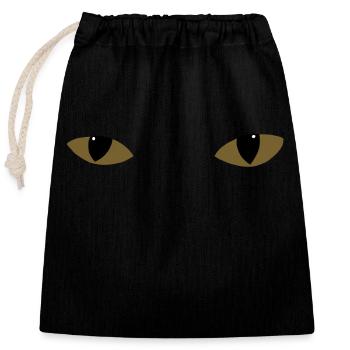 Yeux de chat mystérieux - bronze - Sac cadeau en coton avec cordon (25 x 30 cm) - noir - Devant