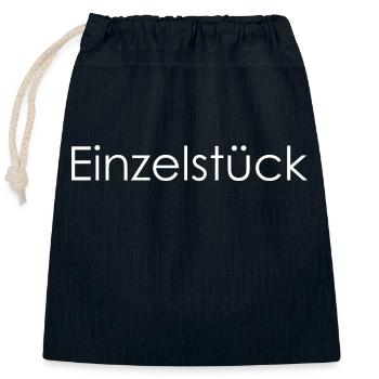 Einzelstück Spruch Design - Verschließbarer Geschenkbeutel aus Baumwolle (25x30cm) - Navy - Vorne