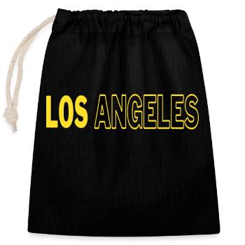 Los Angeles - Verschließbarer Geschenkbeutel aus Baumwolle (25x30cm) - Schwarz - Vorne