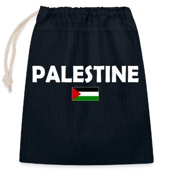 Free Palestine - Sac cadeau en coton avec cordon (25 x 30 cm) - bleu marine - Devant