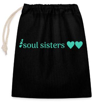 friends - Closable cotton gift bag (25x30cm) - black - Front