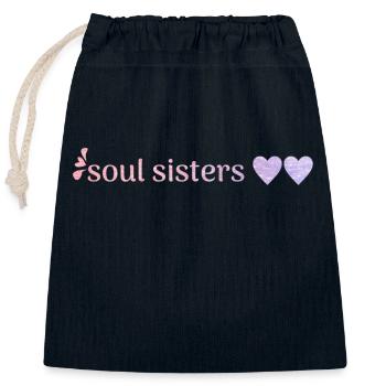 friends - Closable cotton gift bag (25x30cm) - navy - Front