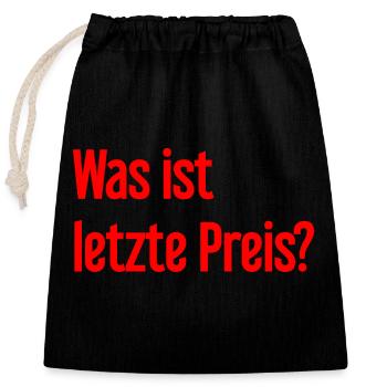 What is last price? - Closable cotton gift bag (25x30cm) - black - Front
