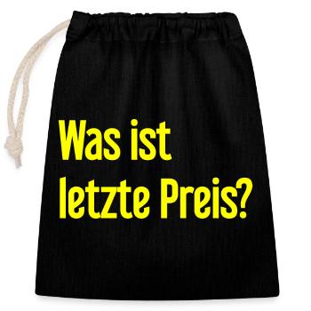 What is last price? - Closable cotton gift bag (25x30cm) - black - Front