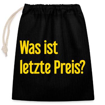 What is last price? - Closable cotton gift bag (25x30cm) - black - Front