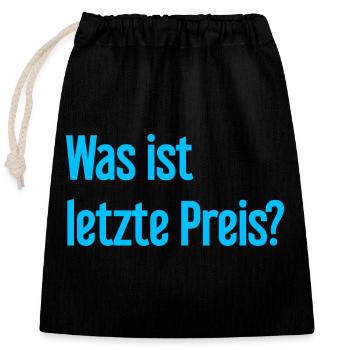 What is last price? - Closable cotton gift bag (25x30cm) - black - Front