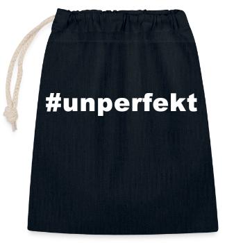 unperfekt, Selbstliebe - Verschließbarer Geschenkbeutel aus Baumwolle (25x30cm) - Navy - Vorne